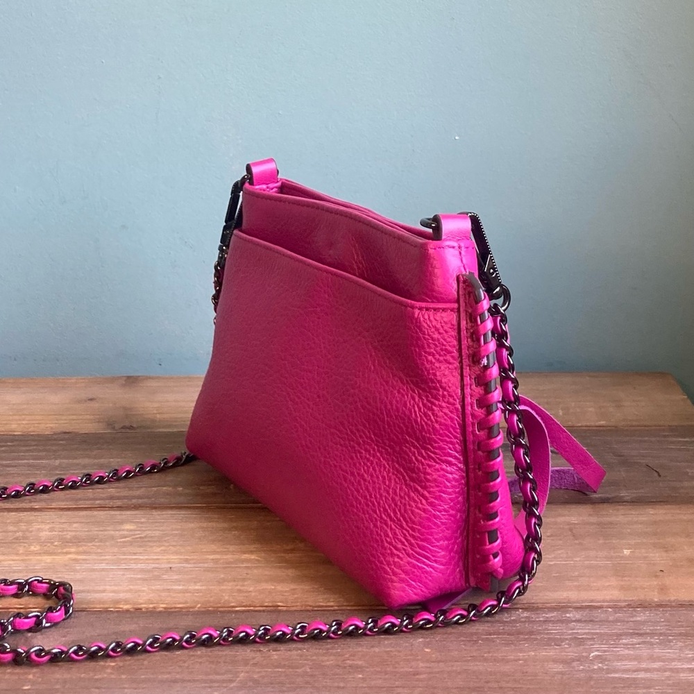 Aimee Kestenberg Hot Pink Leather Crossbody Bag - Picture 3 of 9